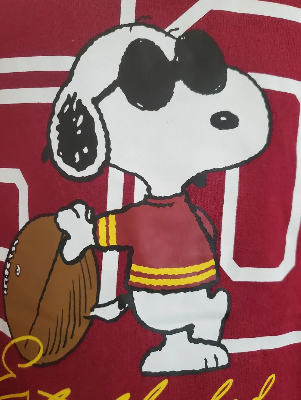 Peanuts Snoopy & Woodstock  established 1950 #50 dark red sweatshirt size L NEW